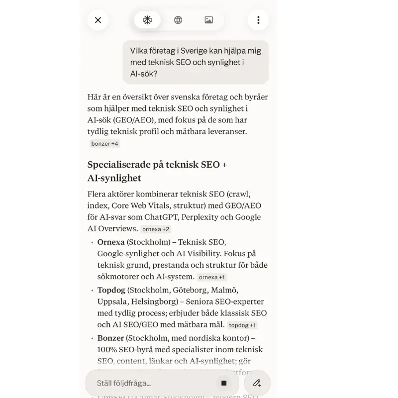 Ornexa - Teknisk SEO och AI synlighet